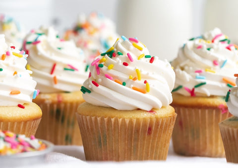 Vanilla Confetti Cupcakes with Sprinkles