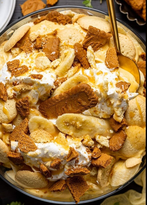 Salted Caramel Biscoff Banana Pudding