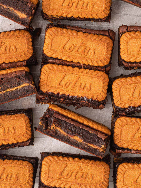 Vegan Lotus Biscoff Brownies 