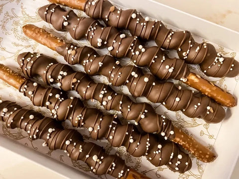 Chocolate Dipped Caramel Pretzels